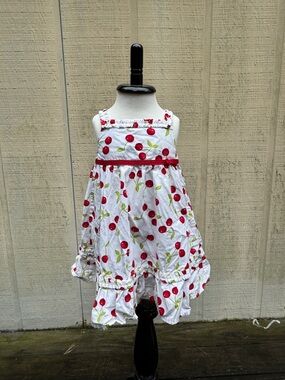 Gymboree White Dress with Red Cherry Print